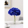 thumbnail image 3 of Morttic 10Pcs Artificial Flowers Silk Hydrangea Flowers Heads with Stems Fake Flower Bunch Bouquet for Home Wedding Party Decor, Royal blue, 3 of 5