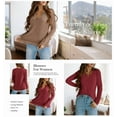 thumbnail image 7 of PRETTYGARDEN Long Sleeve Shirts for Women Fall V Neck Waffle Basic Tee Dressy Casual Winter Blouses Knit Tunic Tops, 7 of 7