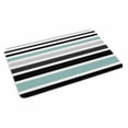 thumbnail image 2 of Turquoise Black Stripe Door Mat&nbsp;Indoor Outdoor Entrance, Non Slip Rug for Kitchen Bathroom Entryway Rug, Modern Abstract Coarse Striped Washable Doormat Floor Mat for Office 20x31.5 Inch, 2 of 8