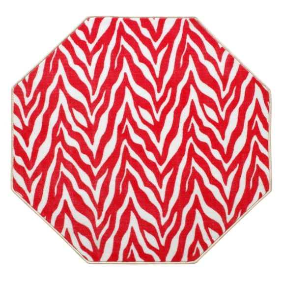 Furnishmyplace Zebra Wild At Heart Area Rug for Living Room, Dining Room, Kids 5' Octagon