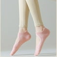 thumbnail image 3 of 4 Pairs Women's Non-Slip Yoga Socks Soft Cotton Grip Sole Low-Cut Design with Arch Ventilation for Pilates Barre - 4 pairs-C, 3 of 7