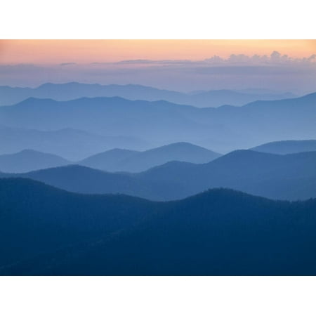 USA, North Carolina, Great Smoky Mountains, Dusk from the Blue Ridge Parkway Print Wall Art By Ann (Best Place To See Blue Ridge Mountains)