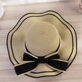 thumbnail image 4 of AirLoni Sun Hats For Women Bow Decor Wide Brim Straw Hat Sunshade UV Protection Panama Cap Beach Hat For Travel Beige,One Size, 4 of 4