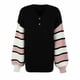 thumbnail image 4 of Cárdigan a rayas para mujer, suéter de punto con botones, novedad de Otoño/Invierno 2022, suéter con cuello en V y manga farol Pompotops  hdfakjf11830, 4 of 8