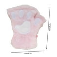 thumbnail image 6 of Waroomhouse 1 Pair Women Winter Gloves Half finger Cat Paw Shape Thick Plush Elastic Warm Heat Retention Non slip Windproof Wrist Cycling Riding Mittens, 6 of 8