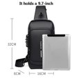 thumbnail image 3 of Men'S Chest Bag - Anti-Theft Crossbody Sling with USB Charging Port, Sport & Travel Messenger Pack, 3 of 5