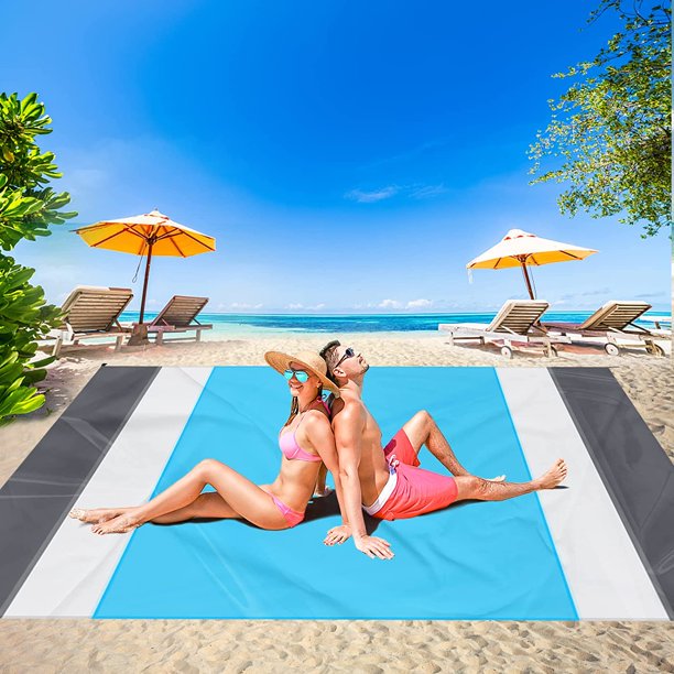 Beach Blanket, Sandproof Beach Mat, Waterproof Large Beach Mat for 58
