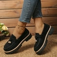 thumbnail image 5 of Women's Platform Loafers Comfortable Chunky Heel Non Slip Wide Toe Box Casual Shoes Slip On Short Combat Boots Black Size 8, 5 of 7