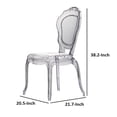 thumbnail image 4 of 22 Inch Side Dining Chair, Clear Smoke Finish, Classic Curved Backrest, 4 of 6