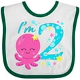 thumbnail image 3 of Inktastic I'm Two- cute octopus birthday Boys or Girls Baby Bib, 3 of 4