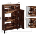 thumbnail image 3 of Retro-Colored Freestanding Multifunctional Storage Shoe Cabinet: 3 Flip Drawers and Adjustable Side Cabinets, Rattan Wooden Shoe Rack with Umbrella Storage, Suitable, 3 of 5