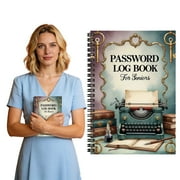 CoreLiving Small Password Book and Address Keeper, Spiral Bound Internet Address Organizer, Password Logbook Journal for Home Office Use, 8 x 6 Inches