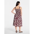 thumbnail image 3 of Time and Tru Women's and Women's Plus Sleeveless Smocked Peasant Midi Dress, Sizes XS-4X, 3 of 5