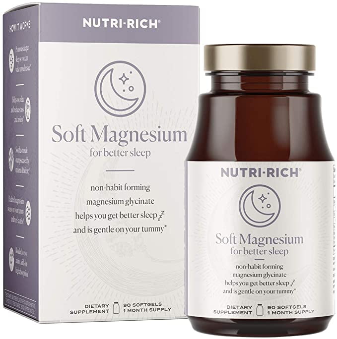 Magnesium Glycinate Chelate for Better Sleep 400mg Softgels with MCT