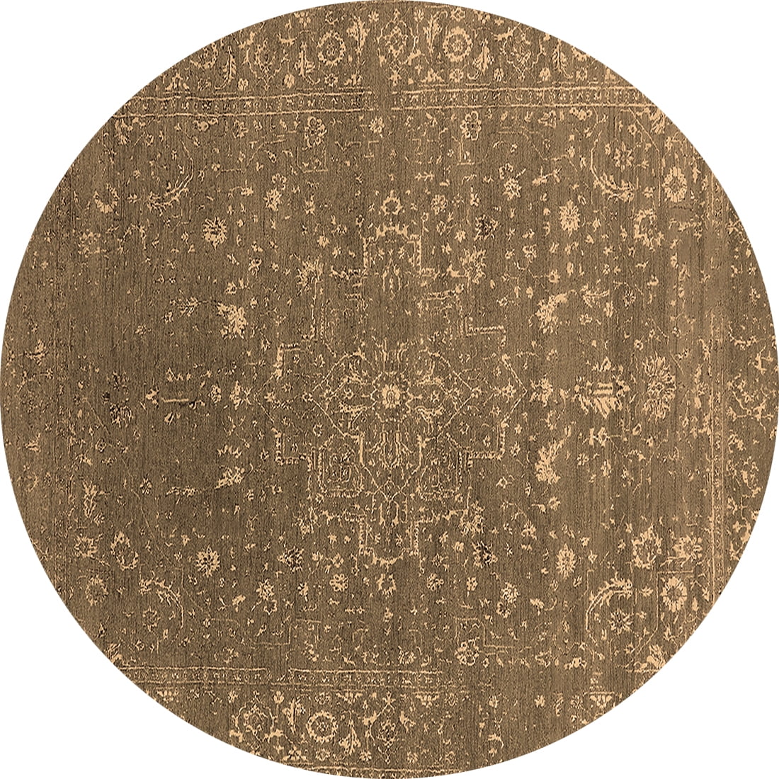 Ahgly Company Indoor Round Oriental Brown Industrial Area Rugs, 8 ...