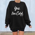 thumbnail image 1 of Nouveau Womens Tops 2023 Print Ample Col Rond Manches Longues Molleton Décontracté Coupe Oversize Pull-Over for Women, 1 of 8
