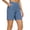 03# Blue, variant on Womens High Waisted Bermuda Shorts Elastic Waist Knee Length Casual Hiking Shorts with Pockets Straight Leg Summer Pants Black M
