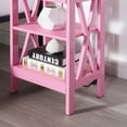 thumbnail image 6 of VECELO Nightstand End Table with 3-tier Storage Shelf for Living Room/Bedroom/Office, Pink, 6 of 7