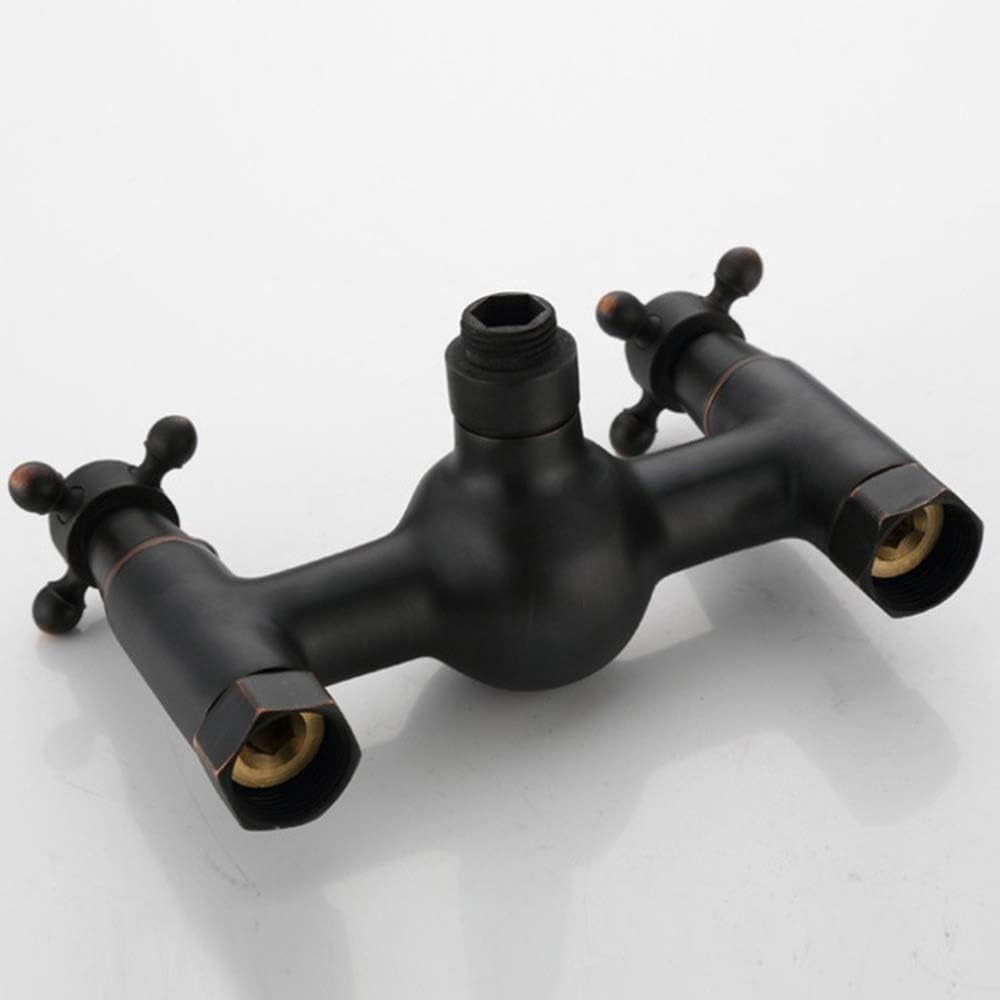 Matte Black Bath Tub Faucet Brass Bathtub Faucets with Hand Shower Double Handle Mixer Taps Wall Mounted for Bathroom,A