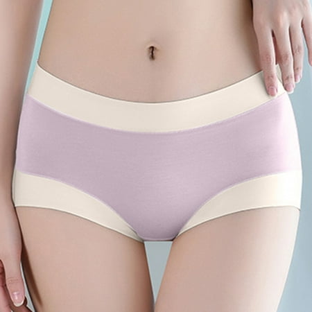 

MRULIC intimates for women Women s Soft Comfort Model Midpack Hip Briefs Underwear Underpants Purple + One size
