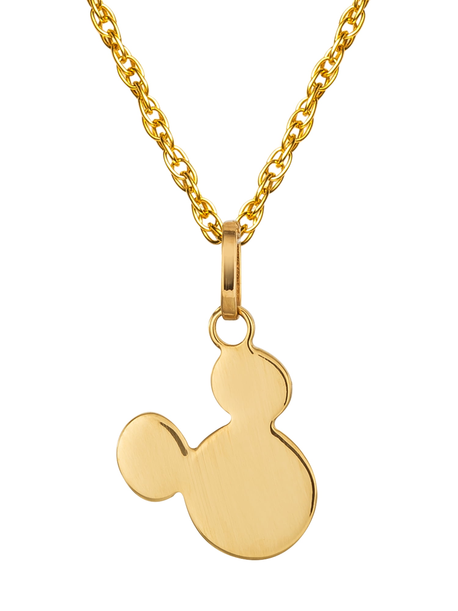 Disney 10K Yellow Gold Mickey Mouse Pendant Necklace, 18
