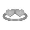 Personalized Double Heart Shaped Initial Ring, Sterling Silver, 10kt Gold or 14kt Gold, 1 Letter, Sizes 3 to 15 in 1/4 Sizes