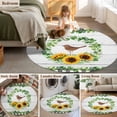 thumbnail image 5 of Round Rug 6Ft Washable Non-Slip, Spring Eucalyptus Sunflower Circle Area Rugs for Living Room Bedroom, Farmhouse Birds Gray Wood Indoor Floor Mats Carpet Runner for Home Decor Aesthetic, 5 of 8