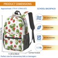 thumbnail image 3 of Strawberry and Leaf White Pattern 17" Waterproof Oxford School Backpacks for Teens, S-Shape Padded Straps, for School, Travel, Hiking, Camping, 3 of 5