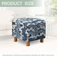 thumbnail image 3 of SCRAWLGOD Cow Print Denim Pattern Blue White Ottoman Cover Square, Folding Storage Ottoman Slipcovers, Stretch Footrest Foot Stool Covers Protector with Elastic Bottom for Pets, 3 of 7