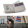 thumbnail image 2 of Serman Brands 2 ID Window Wallet for Men | RFID Blocking | Premium Full Grain Leather | Bifold Top Flip | Extra Capacity Travel Wallet | Slate Gray, 2 of 6