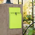 thumbnail image 2 of Style Flair Box Mailbox Bin Door Designed Drop Box Outdoor Decors Slots Metal Installation Postbox Simple Drop Box Mailbox Beige Green, 2 of 8
