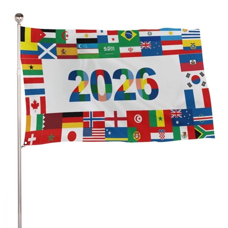 Soscooter 2026 World Cups Merchandise World Flag Cup 2026, American Canada Mexico Host Country Football Supporters Banner 5x3 FT
