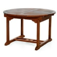 thumbnail image 3 of All Things cedar TE70-20-W Teak Oval Extension Patio Table & Dining chair Set with cushions White, 3 of 5