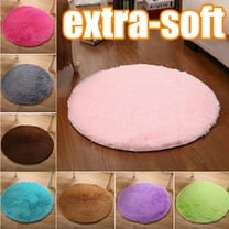 Cheers.US Round Fluffy Area Rugs for Kids Bedroom Living Room, Shaggy Cute Circle Nursery Carpet for Baby Girls Room Dorm Fuzzy Home Decor Circular Carpet，Different Size