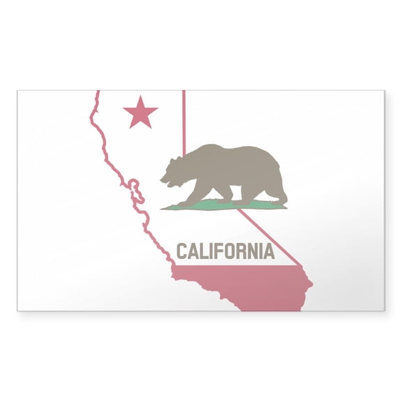 CafePress - CALI STATE W BEAR Sticker - Rectangle Bumper Sticker Car Decal