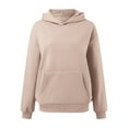 thumbnail image 4 of Ediodpoh Womens Sweatshirts Pullover Hoodies Long Sleeve with Pockets Winter Fall Velvet Clothes Khaki XL, 4 of 5