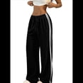 thumbnail image 2 of Pantalones Deportivos Holgados de Pierna para Mujer, Tiro Bajo, Estilo Y2K, con Cordón Ajustable Negro S, 2 of 10