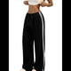 thumbnail image 2 of Pantalones Deportivos Holgados de Pierna para Mujer, Tiro Bajo, Estilo Y2K, con Cordón Ajustable Negro S, 2 of 10