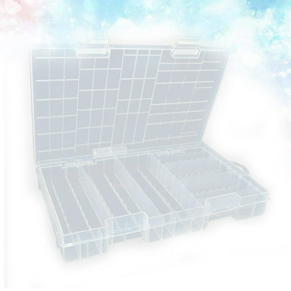 GOOHOCHY Transparent Portable Battery Organizer Storage Case Holder Double-layer Battery Storage Box Rack For 18650 26650 AA AAA Battery (Transparent)