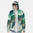 thumbnail image 4 of Daiia Watercolor Turtle1 UPF 50+ Sun Protection Hoodie Jacket Lightweight Long Sleeve Sun Shirt for Women Men with Pocket Hiking Outdoor-X-Large, 4 of 9