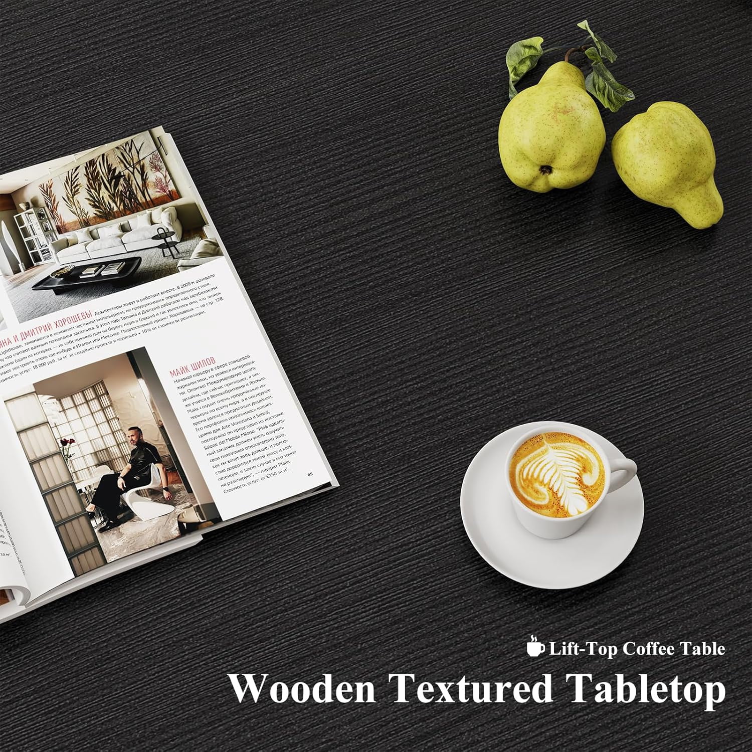 Coffee Table, Lift Top Living Room Coffee Table, Dining Center Tables with Storage Shelf and Hidden Compartment, Black