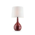 thumbnail image 1 of Benzara BM209029 Table Lamp with Textured Ceramic Base & Drum Shaped Shade, Red, 1 of 1