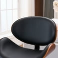 thumbnail image 6 of YOUNIKE Modern 24”H Swivel Barstool, Adjustable Height Counter Stool with Bentwood, Faux Leather Upholstered Bar Stool with Metal Frame, Black, 6 of 22