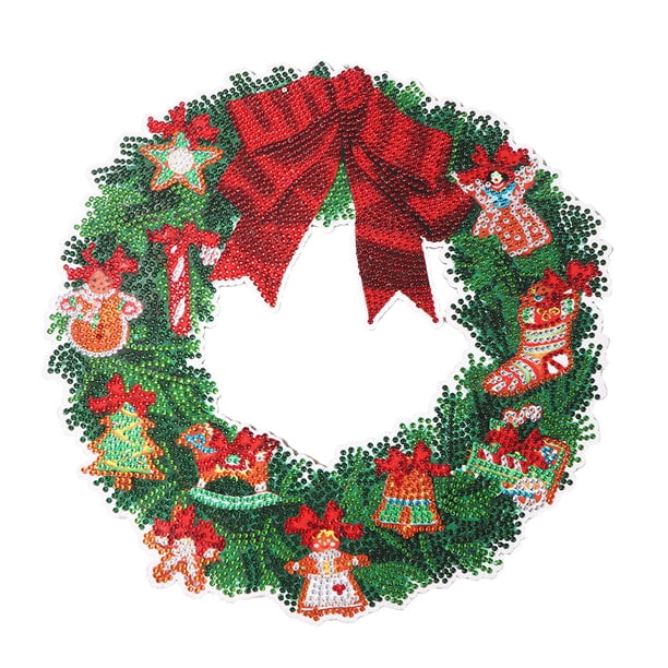 Wdftyju 5D DIY Spot Drill Diamond Christmas Crystal Wreath Decoración colgante (HH006) Wdftyju 5fy7ul3xe9qh0ty4D03
