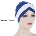 thumbnail image 7 of Forehead Cross Hat All-match Breathable Women Beanie Protective Two-Tone Cross Wrap Hat for Daily Life, 7 of 7