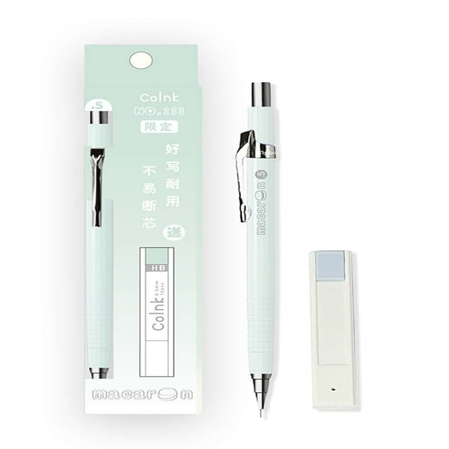 LNGOOR 1pc Letter Graphic Mechanical Pencil & 1pc Refill Cute Easy To Write Pencil For School Student Office