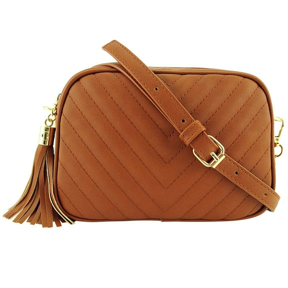 MUSOIE Quilted Crossbody Bags for Women Camera Bag with Tassel Lightweight Medium Shoulder Purses