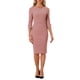 thumbnail image 1 of INSPIRE CHIC Vestido Vintage para Mujeres de Manga 3/4 para Trabajar Vestidos Tipo Sheath XL Rosa Sucio, 1 of 6