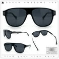 thumbnail image 2 of Polarized Mogul Mobster Flat Top Racer Mafia Plastic Fashion Sunglasses Shiny Black Gunmetal - Black, 2 of 8