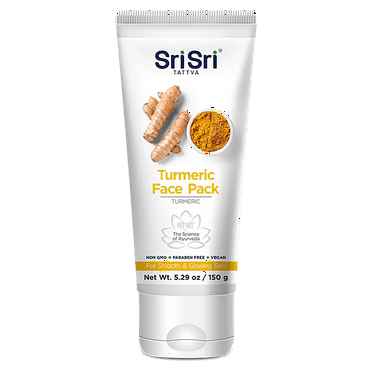 Sri Sri Tattva Turmeric Face Mask for Acne, Rejuvenating Facial Mask for All Skin Types, 150g